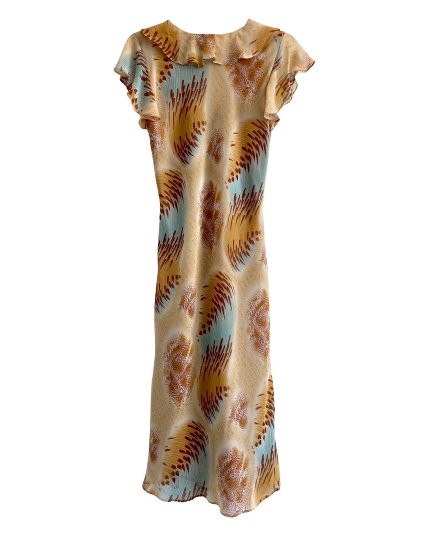 Y2K Abstract Printed Midi Dress (S-M)