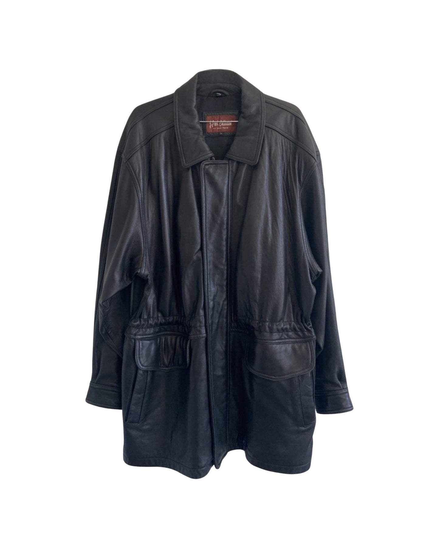 Drawstring Waist Leather Jacket (L)
