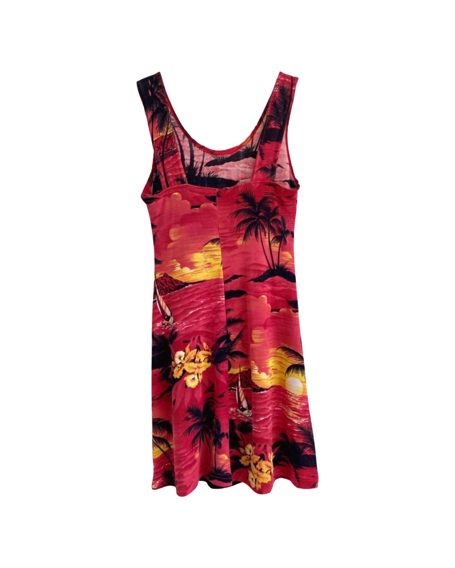 Y2K Red Sunset Mini Dress (S)