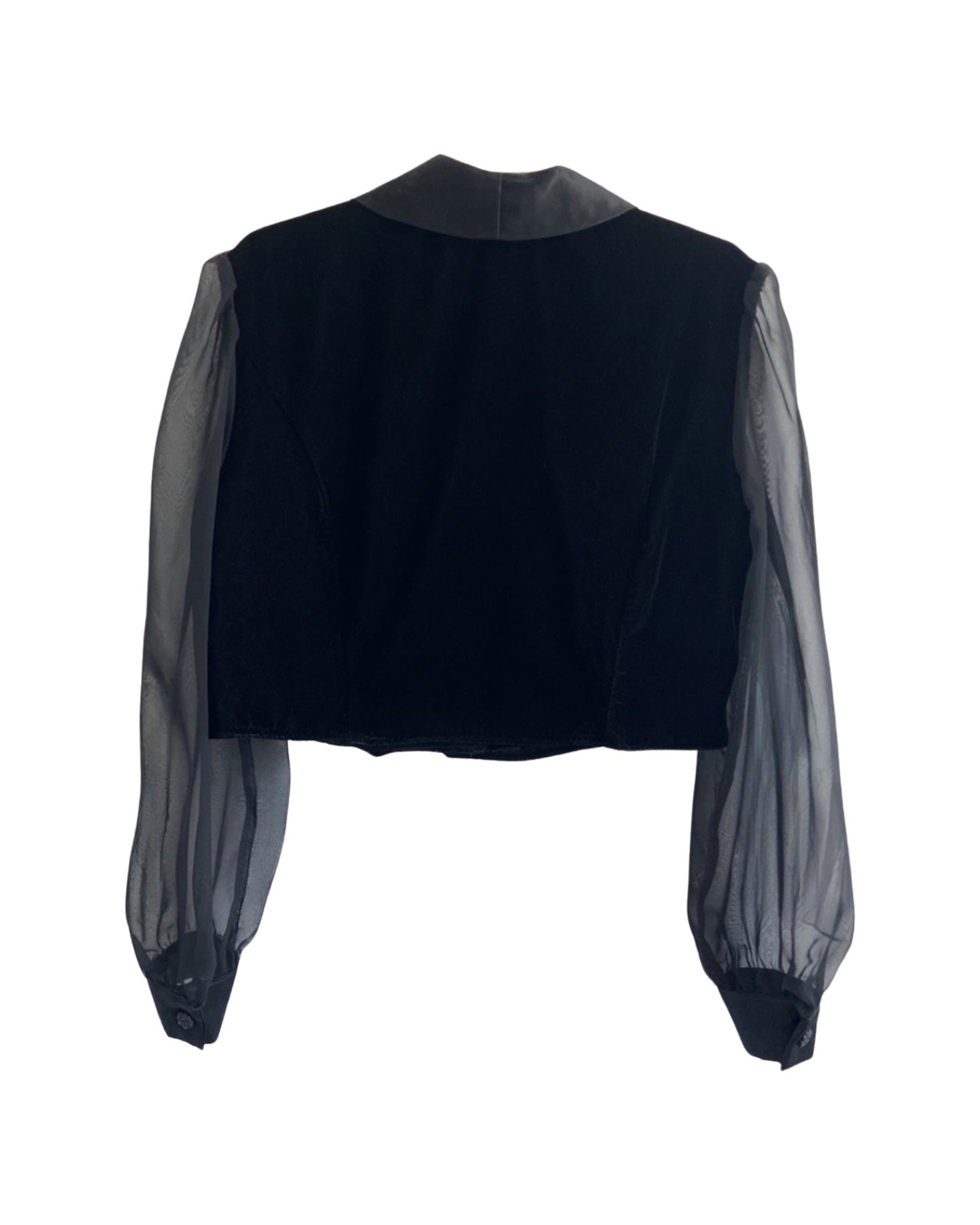 Velvet Chiffon Sleeve Blouse (M)